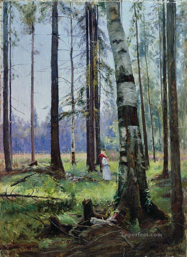 edge of the forest 1 classical landscape Ivan Ivanovich Oil Paintings